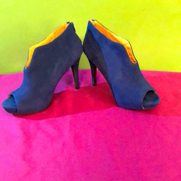 Blue Open Toe Heels - Picture 2 of 2
